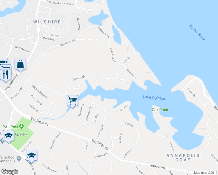 map of restaurants, bars, coffee shops, grocery stores, and more near 1008 York Lane in Annapolis