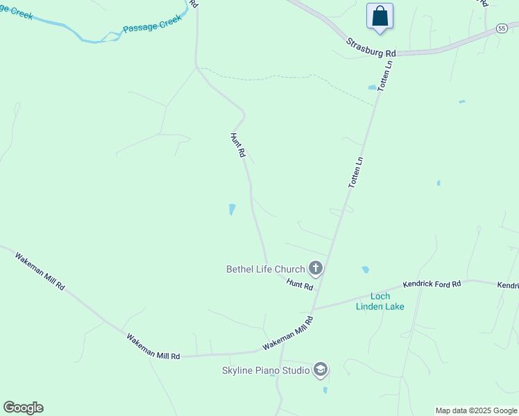 map of restaurants, bars, coffee shops, grocery stores, and more near 380 Hunt Road in Front Royal