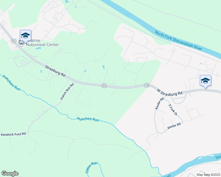map of restaurants, bars, coffee shops, grocery stores, and more near 811 Strasburg Road in Front Royal