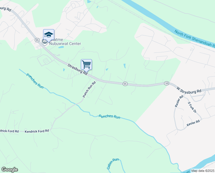 map of restaurants, bars, coffee shops, grocery stores, and more near 43 Whipporwill Road in Front Royal