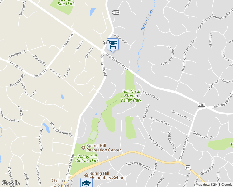 map of restaurants, bars, coffee shops, grocery stores, and more near 8111 Spring Hill Farm Drive in McLean
