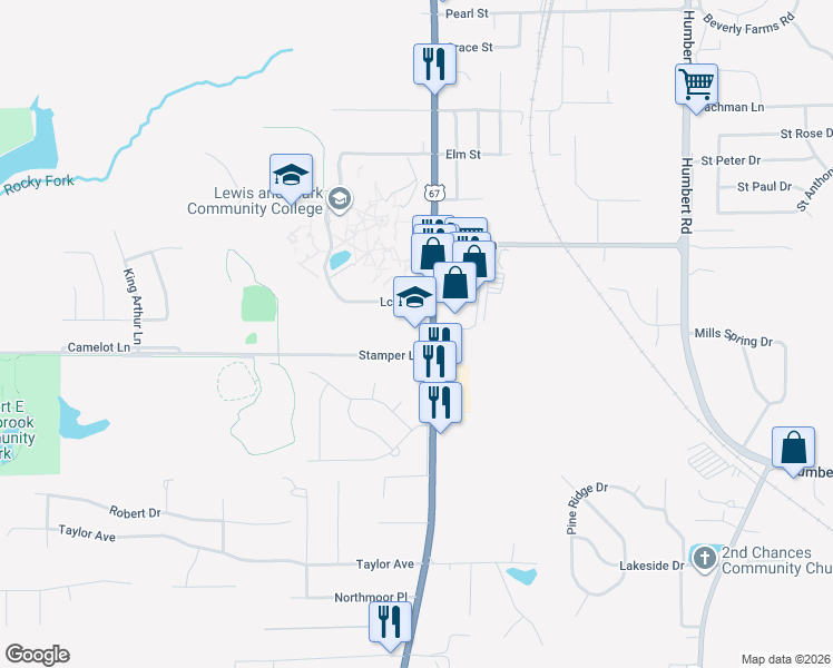 map of restaurants, bars, coffee shops, grocery stores, and more near 5600 Godfrey Road in Godfrey