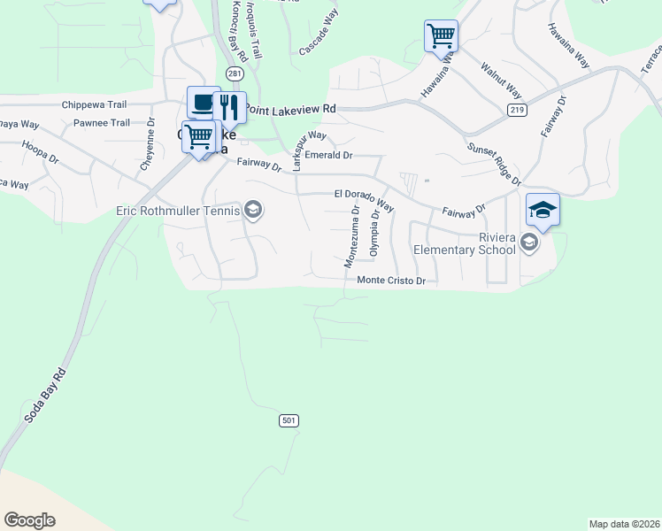 map of restaurants, bars, coffee shops, grocery stores, and more near 5443 Olympia Drive in Kelseyville