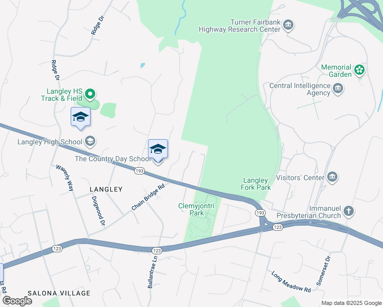 map of restaurants, bars, coffee shops, grocery stores, and more near 1090 Langley Fork Lane in McLean