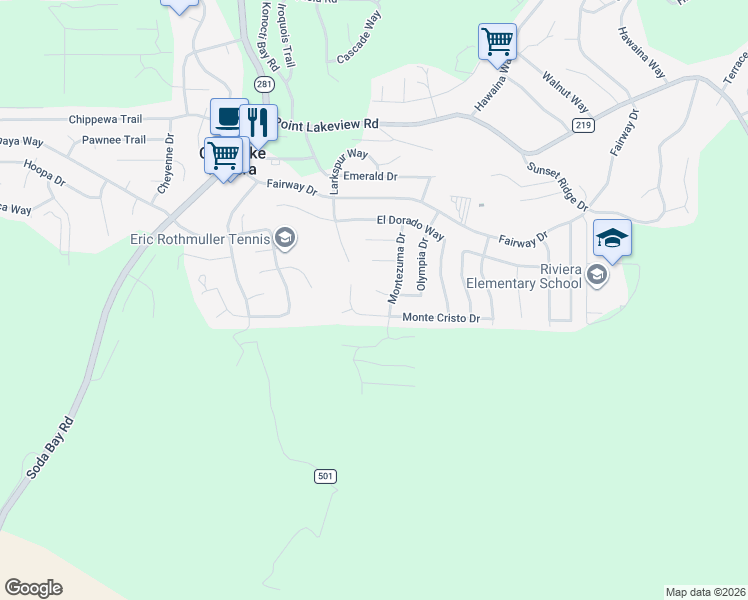 map of restaurants, bars, coffee shops, grocery stores, and more near 5443 Olympia Drive in Kelseyville