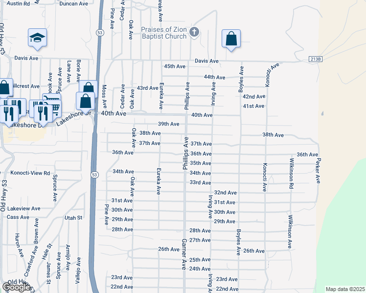map of restaurants, bars, coffee shops, grocery stores, and more near 15875 37th Avenue in Clearlake