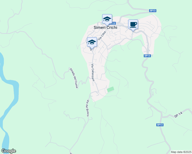 map of restaurants, bars, coffee shops, grocery stores, and more near 5 Via Roma in Simeri Crichi