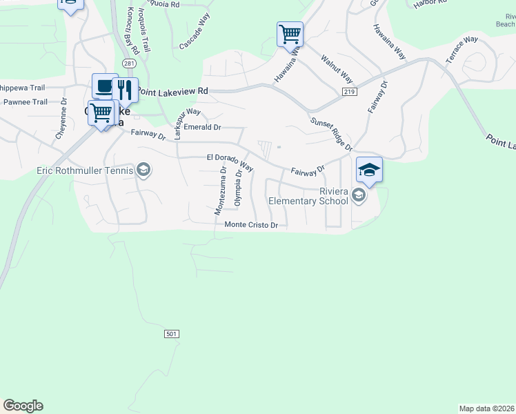 map of restaurants, bars, coffee shops, grocery stores, and more near 10206 El Dorado Way in Kelseyville