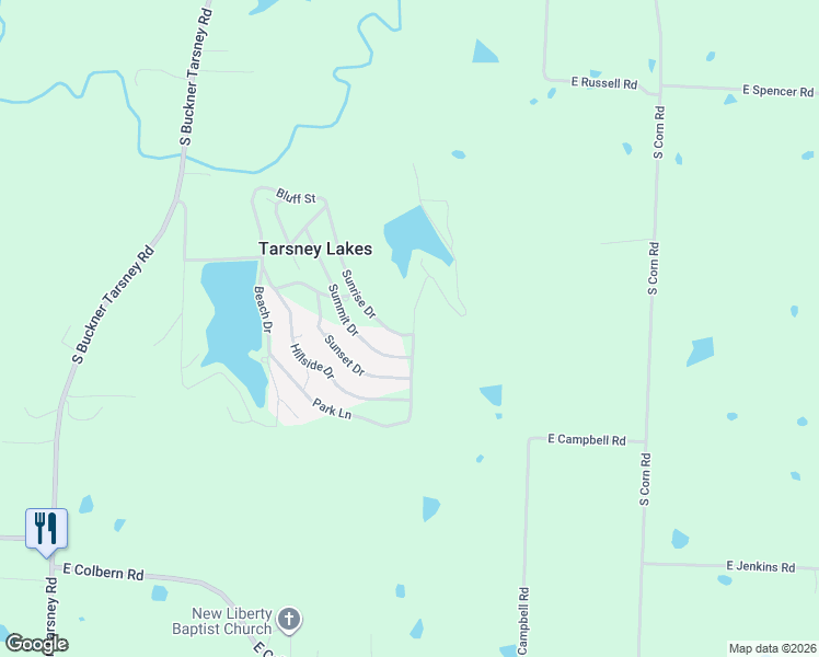 map of restaurants, bars, coffee shops, grocery stores, and more near 1553 Sunrise Drive in Oak Grove