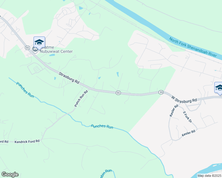 map of restaurants, bars, coffee shops, grocery stores, and more near 940 Strasburg Road in Front Royal