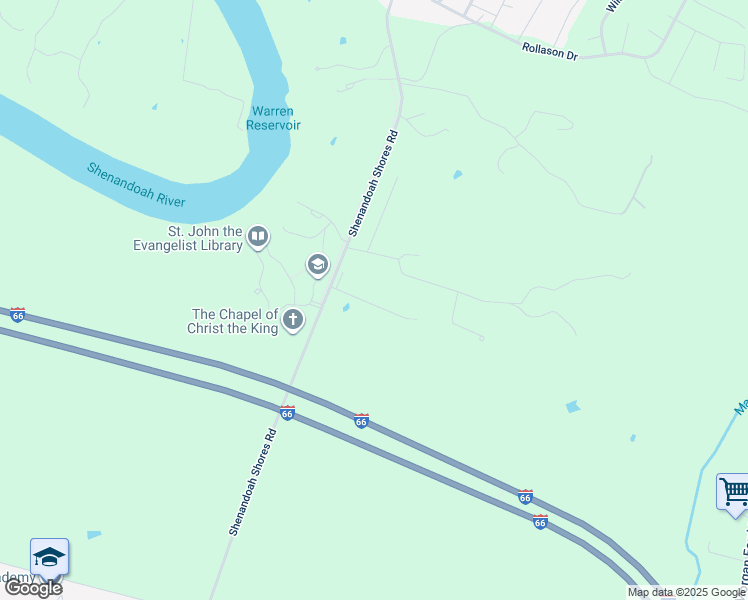 map of restaurants, bars, coffee shops, grocery stores, and more near 97 Scenic Dr in Front Royal