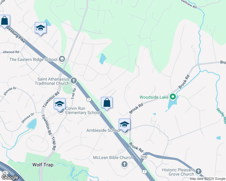 map of restaurants, bars, coffee shops, grocery stores, and more near 1333 Dreamweaver Court in Vienna