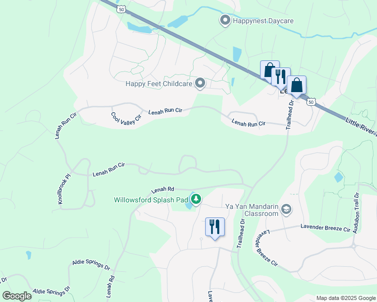map of restaurants, bars, coffee shops, grocery stores, and more near 24180 Spring Meadow Circle in Aldie