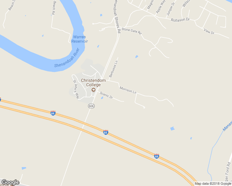 map of restaurants, bars, coffee shops, grocery stores, and more near 97 Scenic Dr in Front Royal