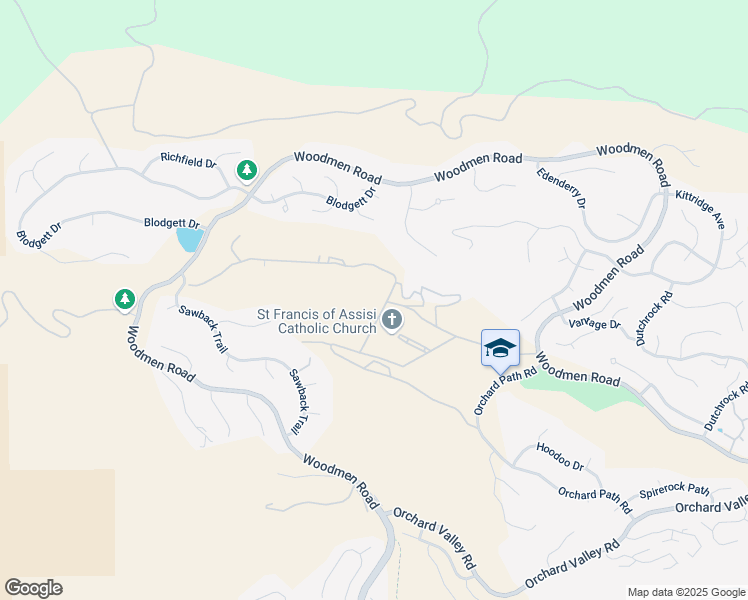 map of restaurants, bars, coffee shops, grocery stores, and more near 7619-7631 Deer Hill Grove in Colorado Springs