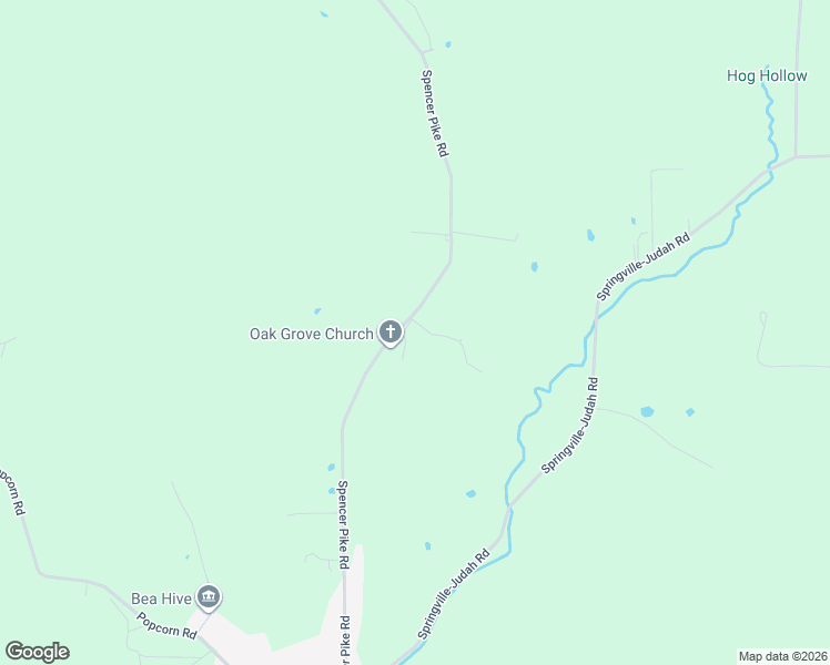 map of restaurants, bars, coffee shops, grocery stores, and more near 932 Spencer Pike Road in Springville