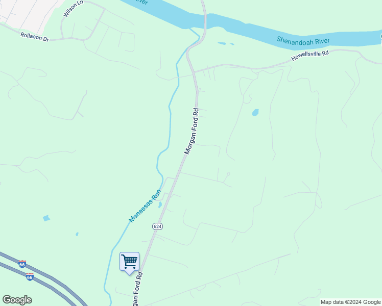 map of restaurants, bars, coffee shops, grocery stores, and more near 824 Morgan Ford Road in Front Royal