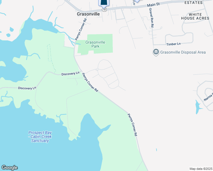 map of restaurants, bars, coffee shops, grocery stores, and more near 601 Pathfinder Circle in Grasonville