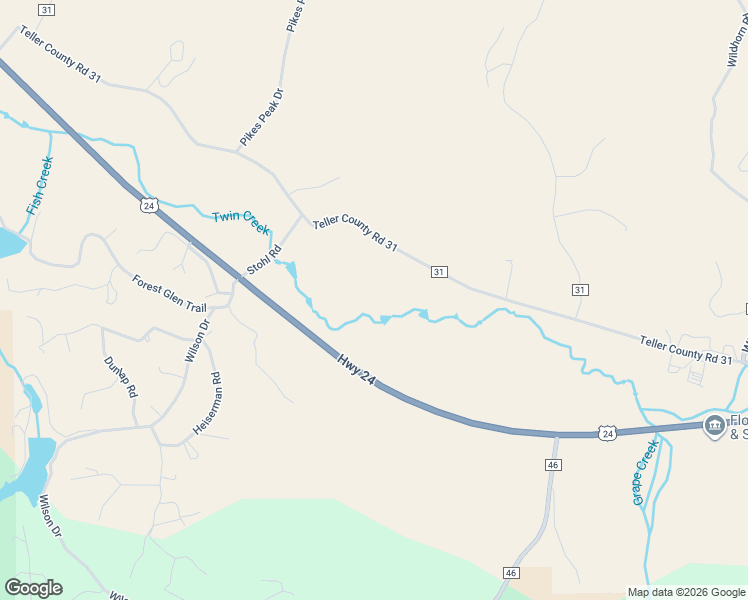 map of restaurants, bars, coffee shops, grocery stores, and more near 1698 County Road 31 in Florissant