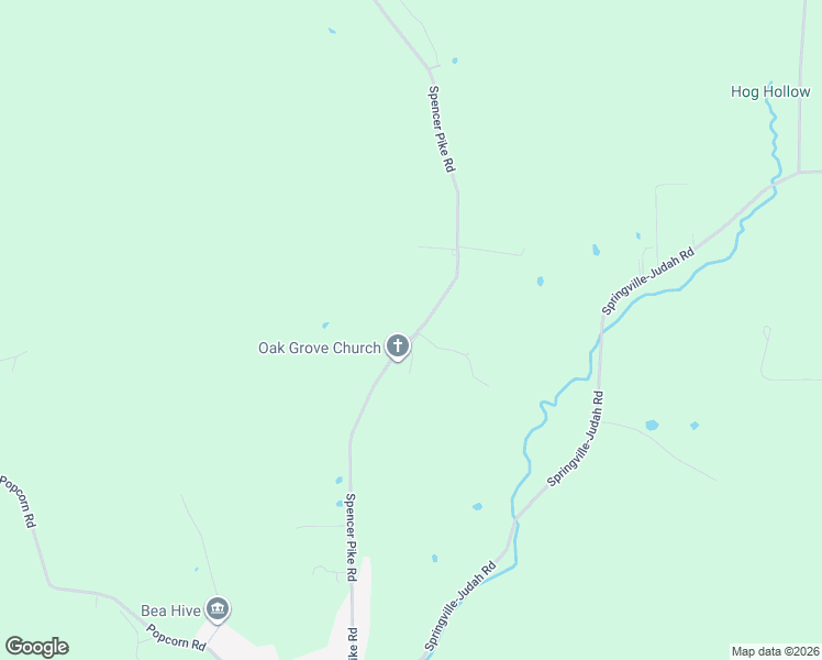 map of restaurants, bars, coffee shops, grocery stores, and more near 939 Spencer Pike Road in Springville