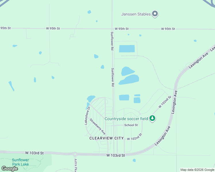 map of restaurants, bars, coffee shops, grocery stores, and more near 9800 Sunflower Road in De Soto
