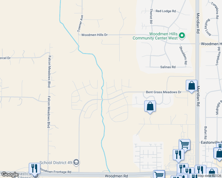 map of restaurants, bars, coffee shops, grocery stores, and more near 11063 Silky Thread Road in Peyton