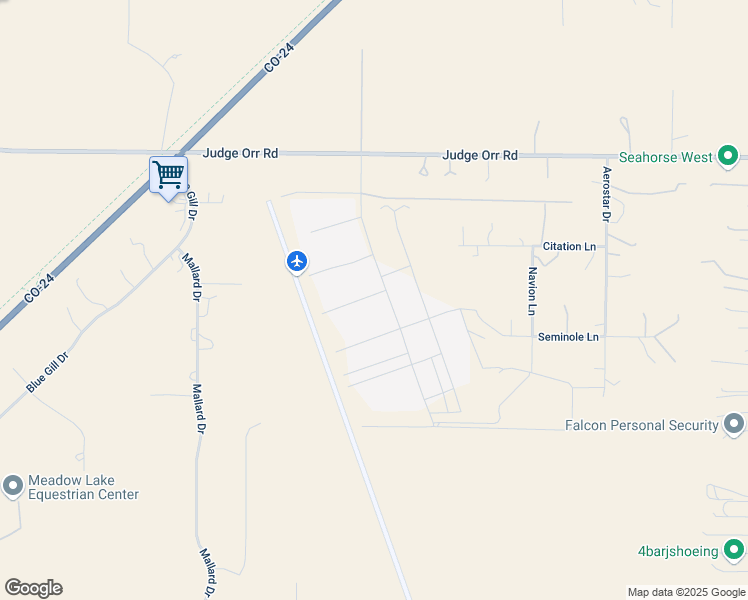 map of restaurants, bars, coffee shops, grocery stores, and more near 8134 Cessna Drive in Peyton