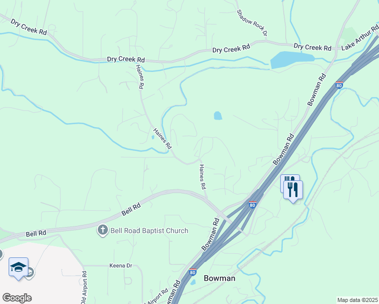map of restaurants, bars, coffee shops, grocery stores, and more near 470 Haines Rd in Auburn