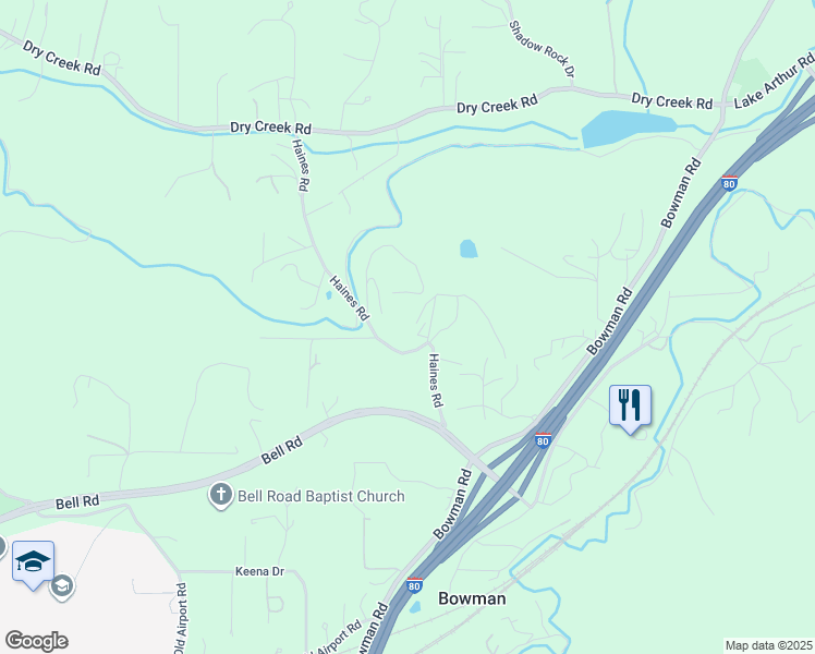 map of restaurants, bars, coffee shops, grocery stores, and more near 470 Haines Road in Auburn