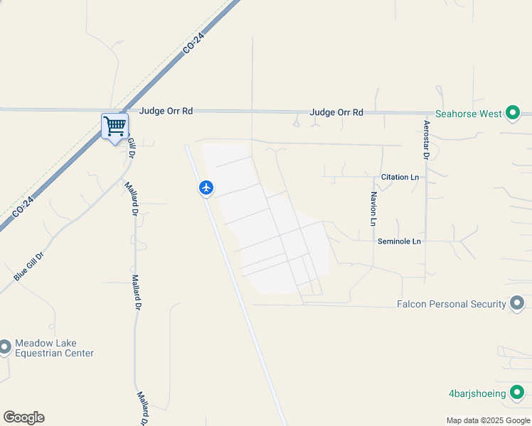map of restaurants, bars, coffee shops, grocery stores, and more near 8134 Cessna Drive in Peyton