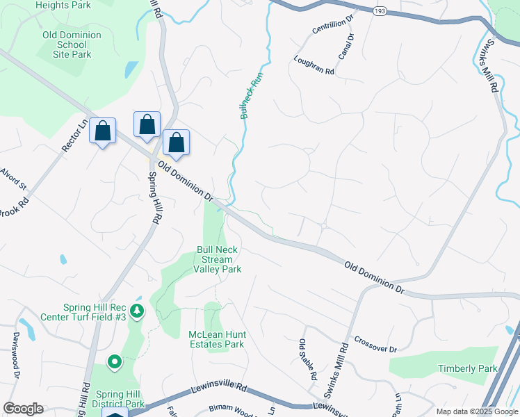 map of restaurants, bars, coffee shops, grocery stores, and more near 1068 Silent Ridge Court in McLean