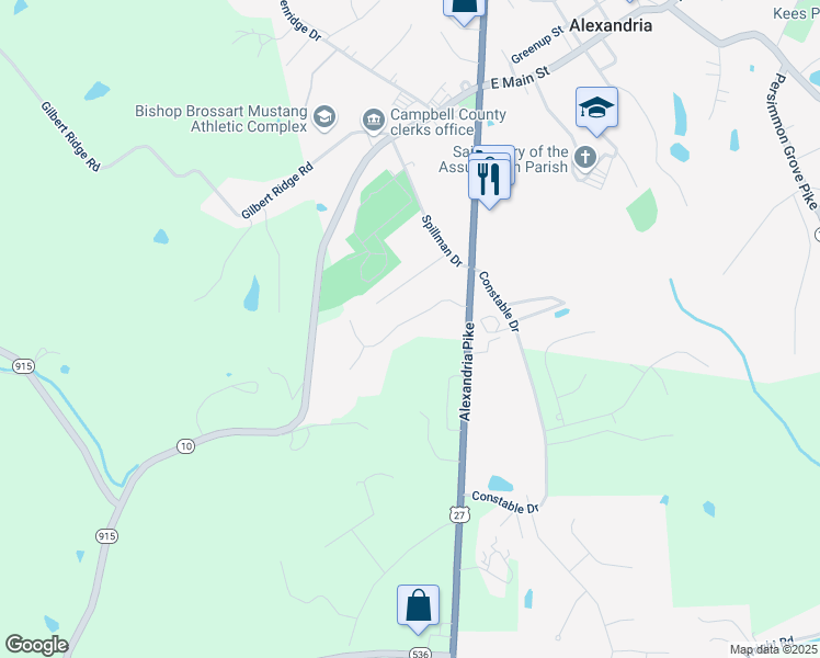 map of restaurants, bars, coffee shops, grocery stores, and more near 15 Paul Lane in Alexandria