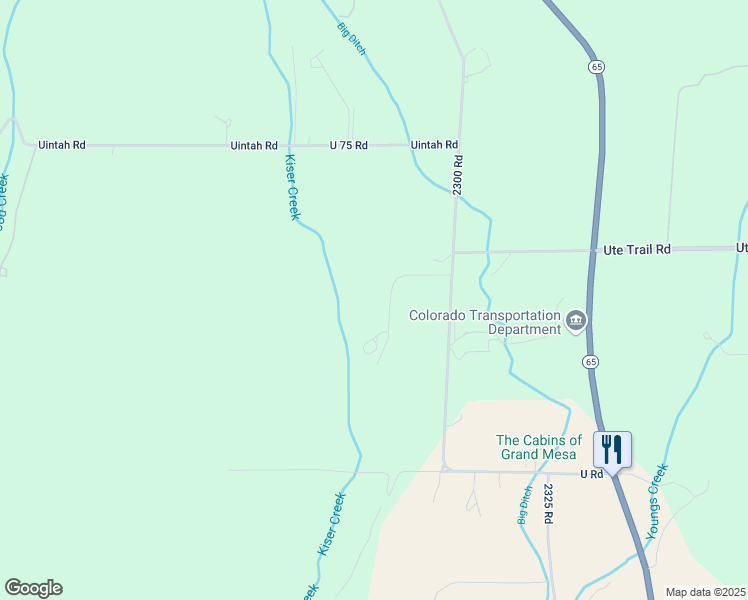 map of restaurants, bars, coffee shops, grocery stores, and more near 2277 Thunder Mountain Lane in Cedaredge