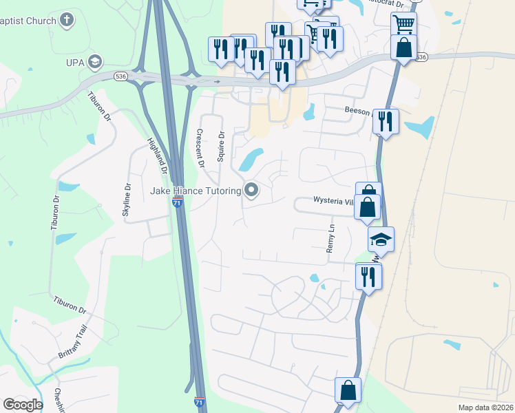 map of restaurants, bars, coffee shops, grocery stores, and more near 636 Friars Lane in Florence