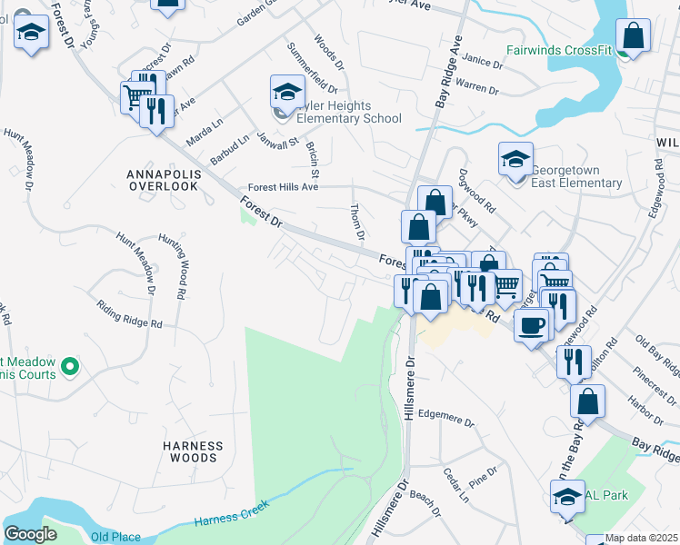 map of restaurants, bars, coffee shops, grocery stores, and more near 757A Annapolis Neck Road in Annapolis
