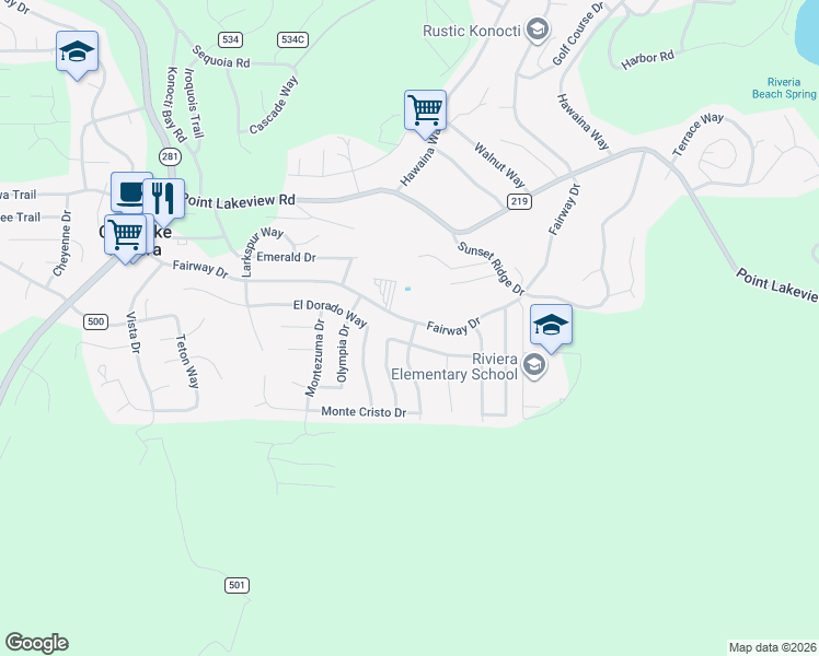 map of restaurants, bars, coffee shops, grocery stores, and more near 10265 Fairway Dr in Kelseyville