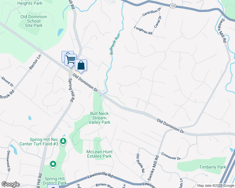 map of restaurants, bars, coffee shops, grocery stores, and more near 1068 Silent Ridge Court in McLean