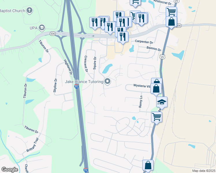 map of restaurants, bars, coffee shops, grocery stores, and more near 636 Friars Lane in Florence