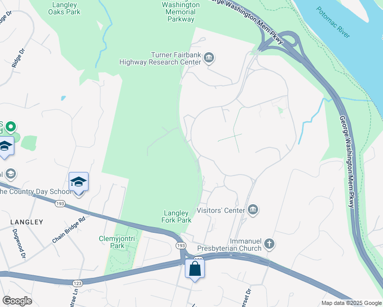 map of restaurants, bars, coffee shops, grocery stores, and more near Colonial Farm Road in McLean