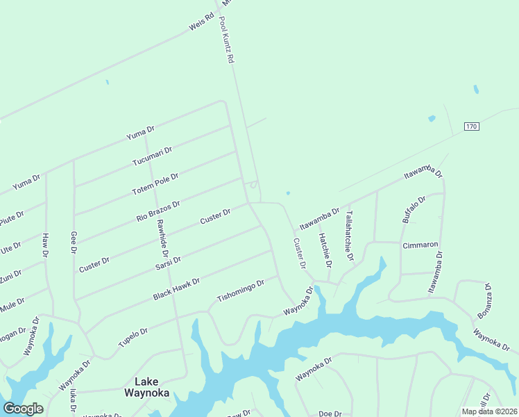 map of restaurants, bars, coffee shops, grocery stores, and more near 150 Custer Drive in Brown County