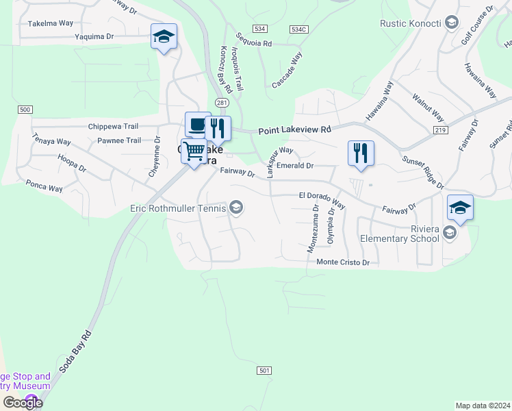 map of restaurants, bars, coffee shops, grocery stores, and more near 9785 Mount Hood Way in Kelseyville