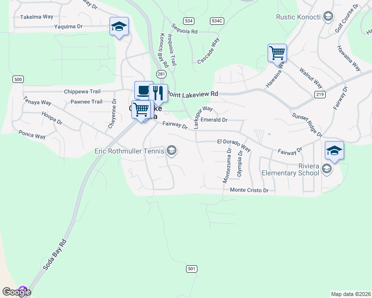 map of restaurants, bars, coffee shops, grocery stores, and more near 9785 Mount Hood Way in Kelseyville