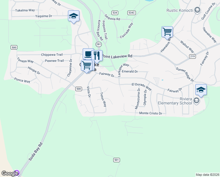 map of restaurants, bars, coffee shops, grocery stores, and more near 9785 Mount Hood Way in Kelseyville
