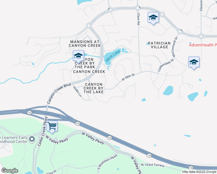 map of restaurants, bars, coffee shops, grocery stores, and more near 25100 W 98th St in Lenexa