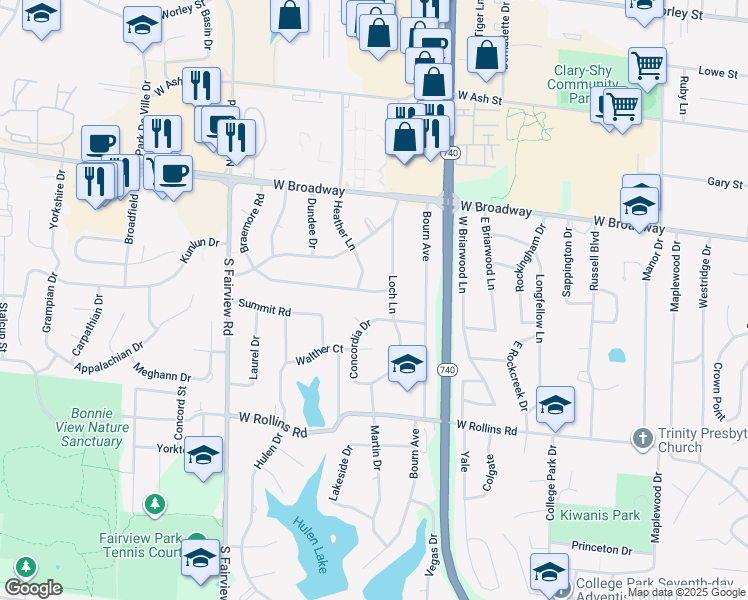 map of restaurants, bars, coffee shops, grocery stores, and more near 2306 Braemore Road in Columbia