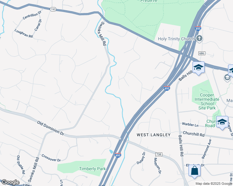 map of restaurants, bars, coffee shops, grocery stores, and more near 988 Saigon Road in McLean