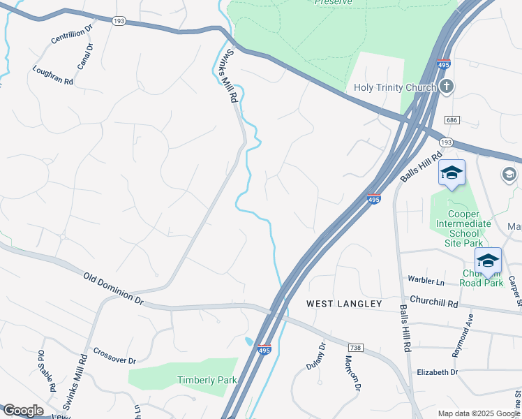 map of restaurants, bars, coffee shops, grocery stores, and more near 988 Saigon Road in McLean