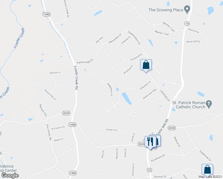 map of restaurants, bars, coffee shops, grocery stores, and more near 801 Ridgepoint Drive in Independence