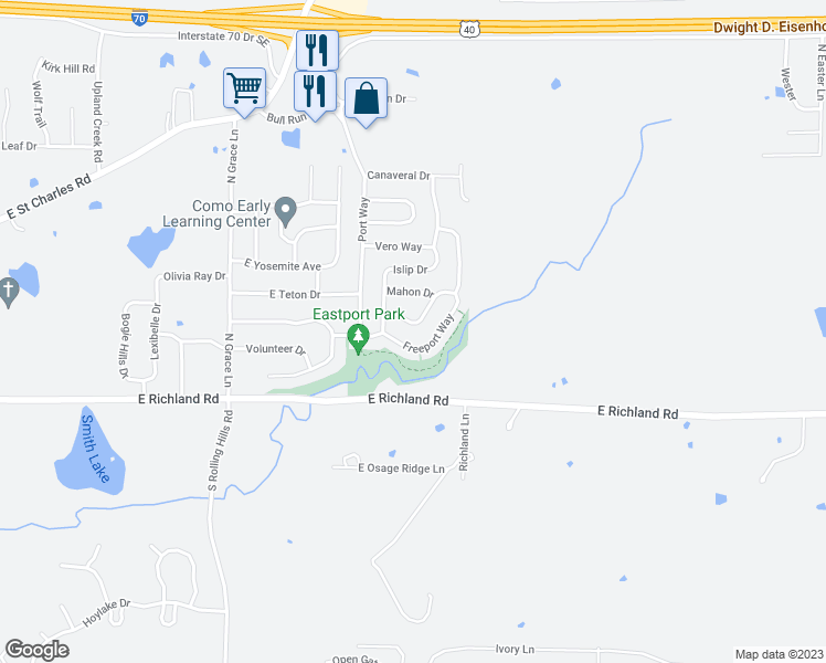 map of restaurants, bars, coffee shops, grocery stores, and more near 5810 Neptune Drive in Columbia