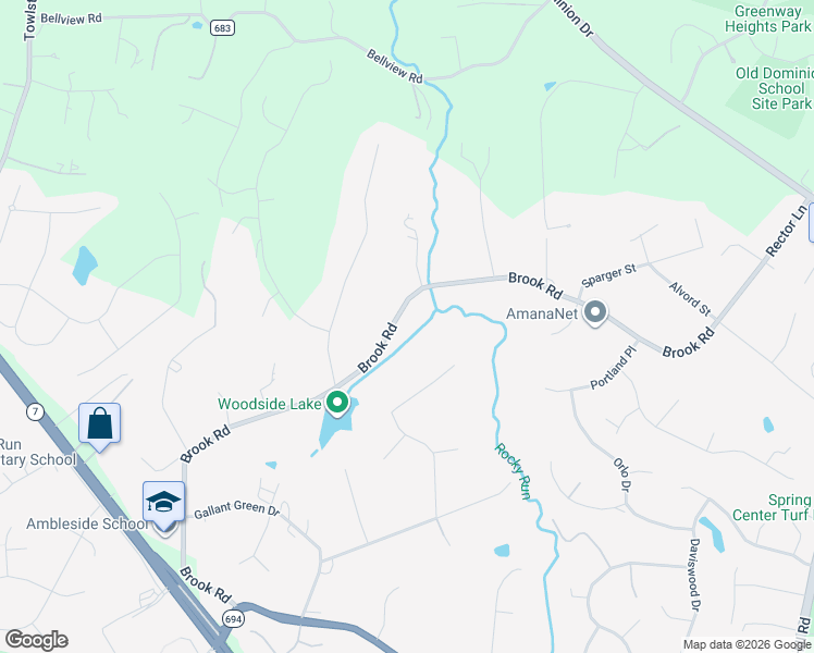 map of restaurants, bars, coffee shops, grocery stores, and more near 8725 Brook Road in McLean